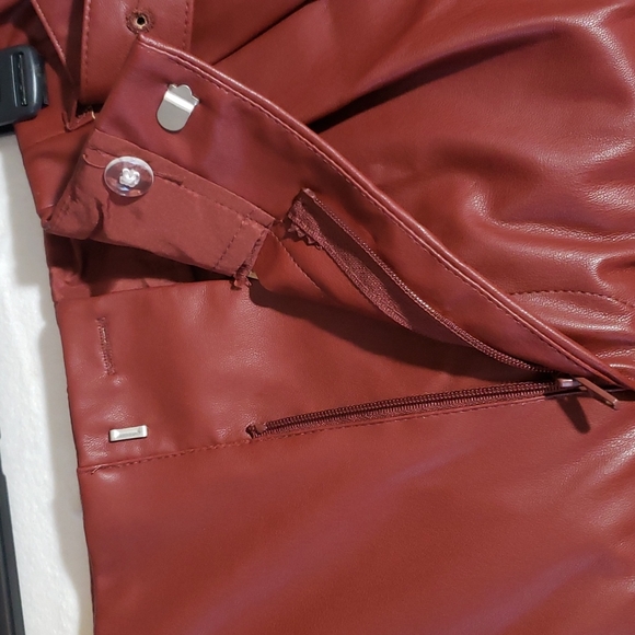 Faux leather pants. Size 10. Burnt red color. Who What Wear  brand - Picture 7 of 9
